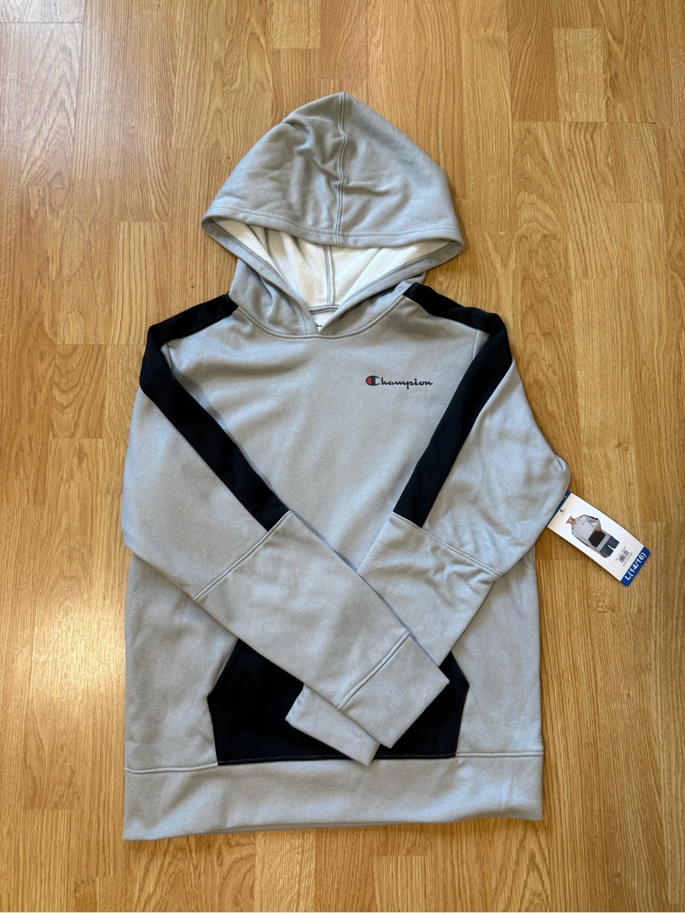 Champion Youth Tech Fleece Hoodie Large (14/16 )Black Gray XL